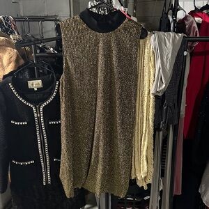 Zara Gold Sleeveless Mini Dress